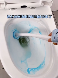 Toilet brush disposable toilet cleaning brush set flushing and cleaning scrubbing 2-in-1 bathroom cleaning tool set