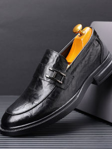 Height Increasing Mens Business Formal Shoes Lazy Slip-on