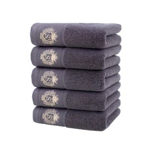 1/5/10PCS Grey Cotton Towels Set 34x74cm/70x140cm Embroidered Bathroom Towel Cover Personalized Sport Gift Towels 수건 세트 Toallas