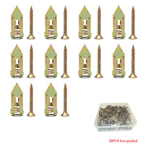 20/50/100/200Pcs Self-Drilling Drywall Anchors and Screws Zinc Plated Steel Hollow Wall Anchors and Screws