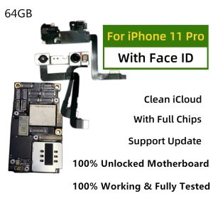 Unlocked Mainboard For iPhone 11 Pro Max Motherboard Clean ICloud For iPhone 11 Pro With/No Face ID Smartphone Logic Board