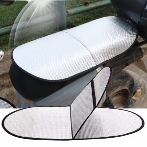2Pcs Summer Motorcycle Electric Vehicle Sun Protection Seat Cover Universal Aluminum Foil Sunshade Waterproof Seat Cushion
