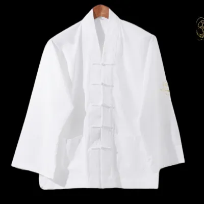 White Daoist Robe Breathable Sweat Absorbent Thin Summer Set Men Women Universal Taoist Clothing Daoist Gown Tai Chi Suit
