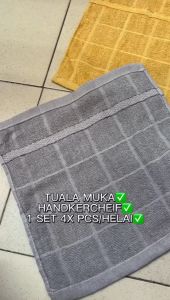 FACE TOWEL/HANKERCHIEF/TUALA MUKA/TUALA COTTON/TUALA SERAP AIR/HIGH WATER ABSORBENT READY STOCK