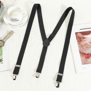 British Korean Three Clips Non Slip Suspenders Men and Women Neutral Y-Shaped Suspenders Groomsman Suit Pants Shoulder Strap Strap Clip