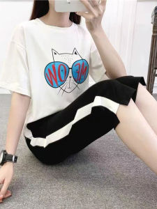 plus Size Casual Thin Seven-Foot Pants Womens Summer Loose Slimming High Waist Sporty Harajuku Style Pocket Detail Shorts