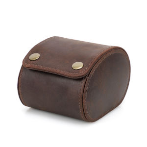 CONTACTS FAMILY | Luxury Watch Roll Case Display Watch Box Crazy Horse Leather Travel Portable Wrist Watch Jewelry Storage Organizer Gift Box