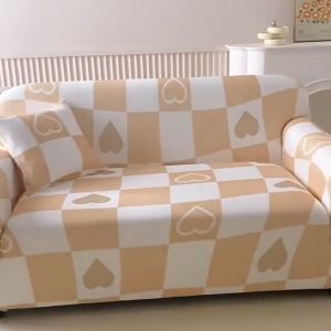 1/2/3/4 Seater Sofa Cover High-end Modern Anti Slip Scratch Resistant All Season Cute Print Couch Cover