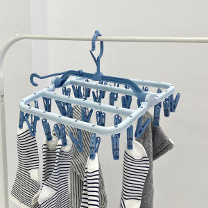 INS Style Underwear Shelf 32 Clip Multi-Clip Hanger Socks Panties Clothes Clip Baby Clothes Rack Foldable