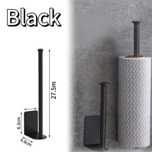No Drilling Wall Mounted Towel Bar Stainless Steel Bathroom Kitchen Roll Paper Towel Holder Iron Material Single Layer Rack