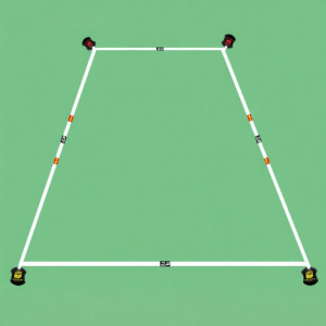 Multi-Purpose Portable Boundary Line for Badminton Shuttlecock Pickleball and Volleyball