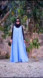Overall Wanita Dewasa GHEA #2 LINEN Jumpsuit Rok Panjang Hijab Saku Depan Baju Kodok Cewe Kekinian