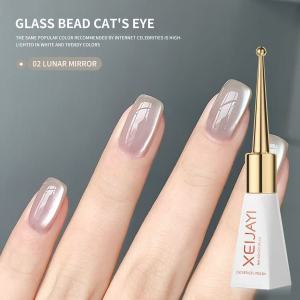 XEIJAYI 10ml Glass Bead Cat Eye Magnetic Gel Nail Polish Holographic Pink Varnish for Nail Art Uv Nail Gel Polish for Manicure