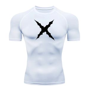 Scar Print Compression Shirt for Men Gym Workout Running Undershirts Baselayers Athletic Quick Dry Tshirt Tees Tops Activewear
