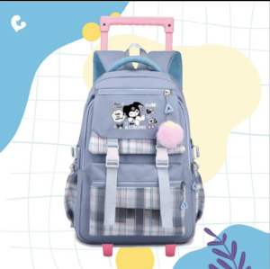 New arrival Tas Ransel Trolly Anak SD SMP Tas Anak Sekolah Troli Dorong Motif KUROMI Korea