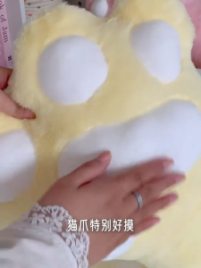 หมอนอิงหัวเตียงลายอุ้งเท้าแมวสุดน่ารัก หมอนอิงลายอุ้งเท้าแมวยาวสำหรับเด็กผู้หญิง เหมาะสำหรับคนนอนตะแคงและเก็บขาเข้าด้านใน