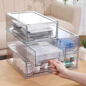 Acrylic Storage Box Transparent Pull-Out Design Organized Desktop Storage Box