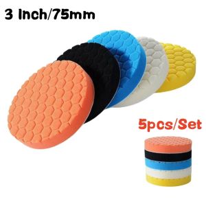 3/4/5/6/7inch 5Pcs Car Polishing Pad Kit Set Self-Adhesive Buffing Waxing Sponge Wool Wheel Polishing Pad For Car Polisher Drill