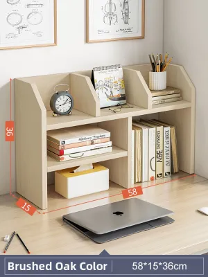 Simple Desktop Organizer Rack Multi-Layer Storage Shelf for Office Desk Student Dormitory Bookshelf Easy to Install Density Board