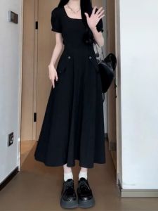 French Anemone White Vest Strap Long Waist-Cinching Womens Summer plus Size Trendy Dress Commute Style A-Line Polyester Fiber