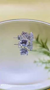Khuyên tai nữ bạc 950 xi bạch kim nụ đá tròn chuôi vặn size từ 4 - 8li Bông tai bạc nam mạ vàng trắng Hoa tai bạc thật xi kim khóa vặn đeo vành tai đẹp - KIM LỘC PHÁT B4CDTD
