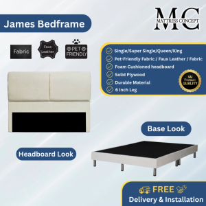 Mattress Concept James Divan Bedframe Pet Friendly Fabric/Faux Leather/Fabric All Size Available