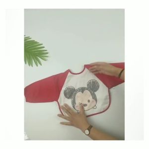 Bib Anak Karakter Disney Series / Bib PENDEK Lengan PANJANG / Celemek Anak Lengan Panjang / Celemek Makan Bayi Karakter Kartun