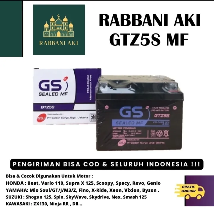 Aki Motor Yamaha R15 GTZ5S Accu Kering MF | Lazada Indonesia