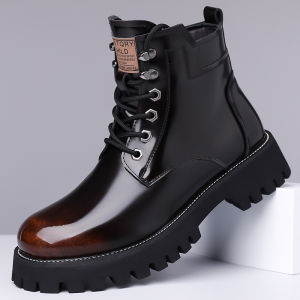 NUDANLAI | Fleece Lined Warm Autumn Winter Retro Work Style Thick Sole Business Boots