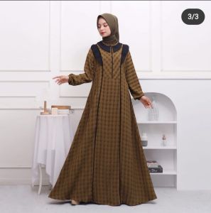 Gamis Crinkle Rubiah | Gamis Crinkle Premium Import | Gamis kotak kotak