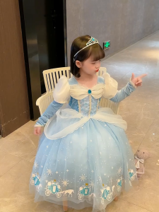 Girl Princess Elsa Dres Halloween child dress up Christmas performance dress