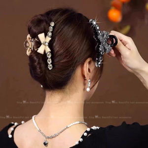 กิ๊บติดผมประดับคริสตัลรูปโบว์สำหรับผู้หญิง กิ๊บติดผมประดับคริสตัลแฟลชขนาดใหญ่