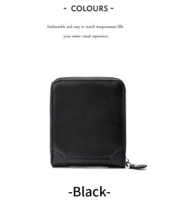 Ready Stock Pu leather Men Short wallet Zip Dompet Lelaki Simple Fashion Casual Zipper Wallet