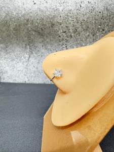 NJ Unique Metal Nose Pin in Silver Base (Non-Piercing)