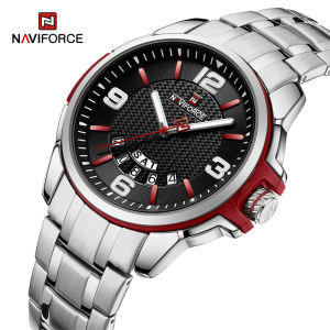 NAVIFORCE Brand Casual Mens Quartz Watch Stainless Steel Belt Business Wristwatches Waterproof Luminous Clock Relogio
