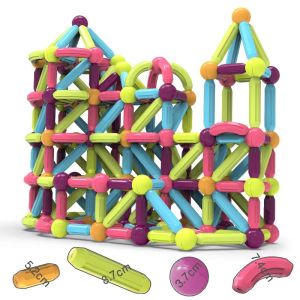 Montessori Educational Toys Magnetic Building Blocks Set Constructor Block Toys for Kids Magnet Stick Rod For Children Boy Girl