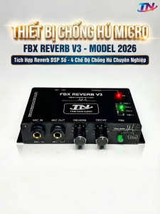 Hộp Chống Rú Rít Micro Có Kèm Reverb V3 Phiên Bản Cắm Ngoài | Chống Hú Reverb V3 Tâm Nam