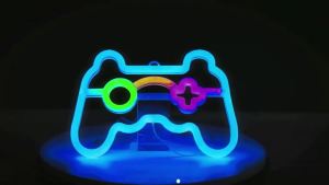 Đèn LED Neon Hình Tay Cầm Chơi Game Chất Liệu PVC Chống Vỡ Đèn Nền Trang Trí Cho Phòng Game Phát Trực Tuyến Quà Tặng Độc Đáo Dịp Lễ Sử Dụng Pin Nút.
