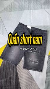 Quần short jean nam XÁM vá rách đẹp phong cách 2024 vải jean dày mềm kiểu dáng trẻ trung đúng form giá tốt
