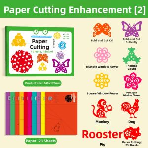 HPRETTY | Educational Craft Paper Cutting and Origami Book for Toddlers