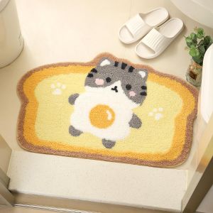 VIKAMA Snuggle Toast Carpet Hamster and Bread Plush Floor Mat Non-Slip Kawaii Floor Art for Bathroom and Dreamy Nursery