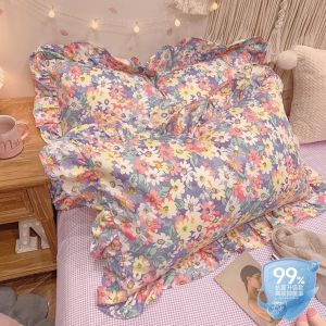 Pure Cotton Pillowcase Set of Two Countryside High End Ins Style Single Pillow Core Inner Case Internet Famous Large Size Pillowcase