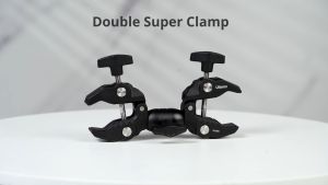 Ulanzi Vijim R096 Double Super Crab Clamp Heavy Duty Rotatable with Built-in Silicone Pad and 1.5kg Max Weight for Tripod Light Stand Softbox and Umbrella