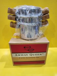 Bộ nồi hấp inox Mỹ (hàng nội địa Nhật) size 21.5cm cao 14-24cm (mã 1068) Dùng được bếp từ