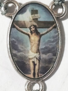 acrylic rainbow bubble rosary necklace