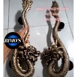 Handle Pintu Rumah Motif Naga 48 cm Alumunium Antik Gagang Pintu Antik