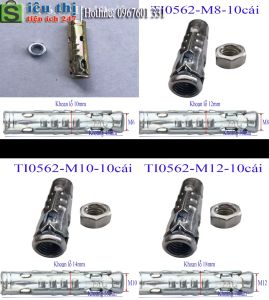 Bộ 10 Tắc Kéo Sắt Xi Kẽm Đa Dạng Kích Thước M6/M8/M10/M12 Tiện Ích Cầm Tay