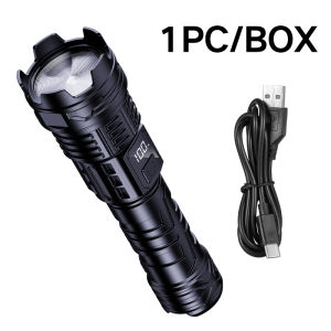 Portable flashlight with white laser zoom long-range shooter flashlight with three levels of adjustment live display flashligh