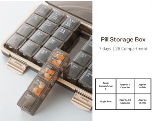 [SG INSTOCK] Pill Storage Box (7 Days+Spare Compartment) | Capsule Storage | Tablet Storage | Travel Medicine Pill Box | Weekly Pill Storage Box | Medication Box Medication Box 7 Days - Lazada