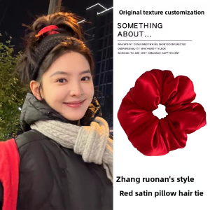 Luxurious Silk Pillow Sleep Aid for Women Over-Sized Feather Filled Hair Ties Bun Headwear Comfortable Personal Care Tool